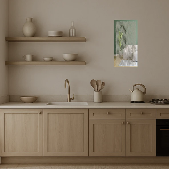 Minimalist Çizgisel  Dekoratif Aynalı Tablo - Resim 4