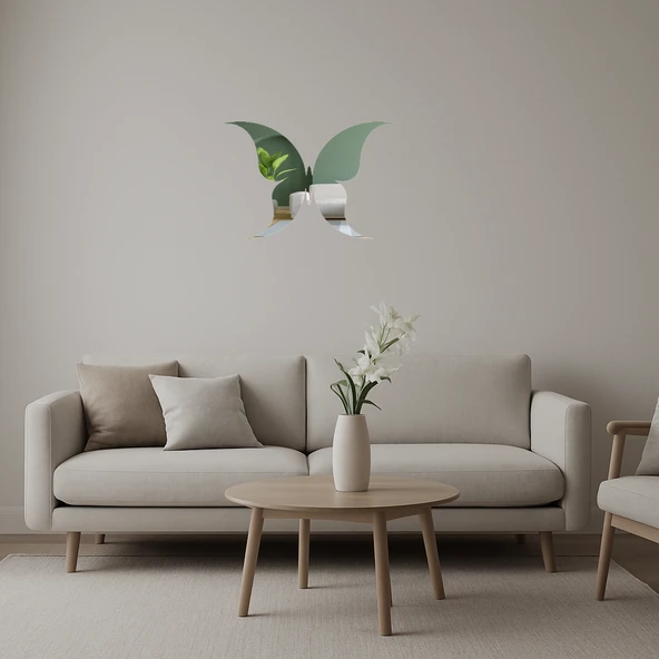 Sanatsal Kelebek Temalı  İç Mekan Aynalı Tablosu ürün görseli