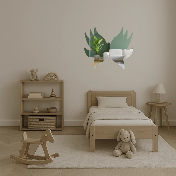 Modern Kelebek Tasarımlı  Sanat Aynalı Tablosu - Resim 4