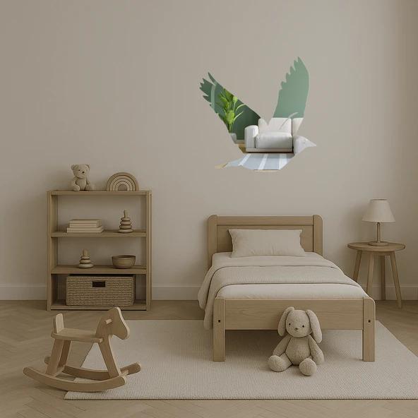 Özgürlük Temalı Uçan Kuş  Aynalı Tablo - Resim 4