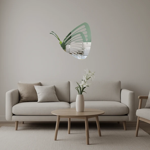 Renkli Kelebek  Dekoratif Aynalı Tablo ürün görseli