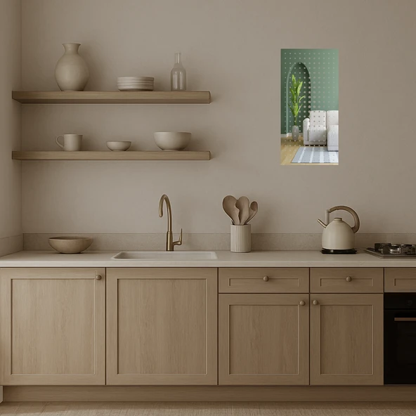 Çiçek Motifli Dekoratif Aynalı Tablo - Resim 3