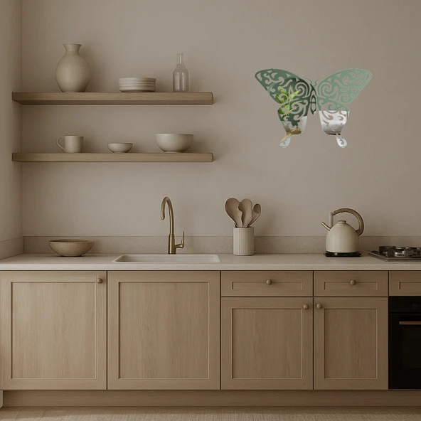 Butterfly 15 Dekoratif Aynalı Tablo - Resim 3