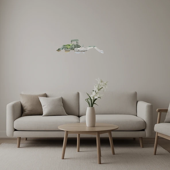 Detaylı İnşaat Makinesi Dekoratif Aynalı Tablo ürün görseli