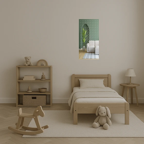 Modern Çiçek Desenli  Dekoratif Duvar Aynalı Tablosu - Resim 4