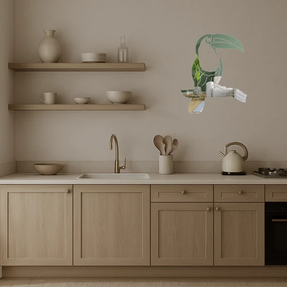 Kuş Silüetleri Dekoratif Aynalı Tablo - Minimalist Şıklık - Resim 4