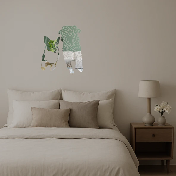 Koşan Küçük Köpekler  Dekoratif Aynalı Tablo - Resim 2