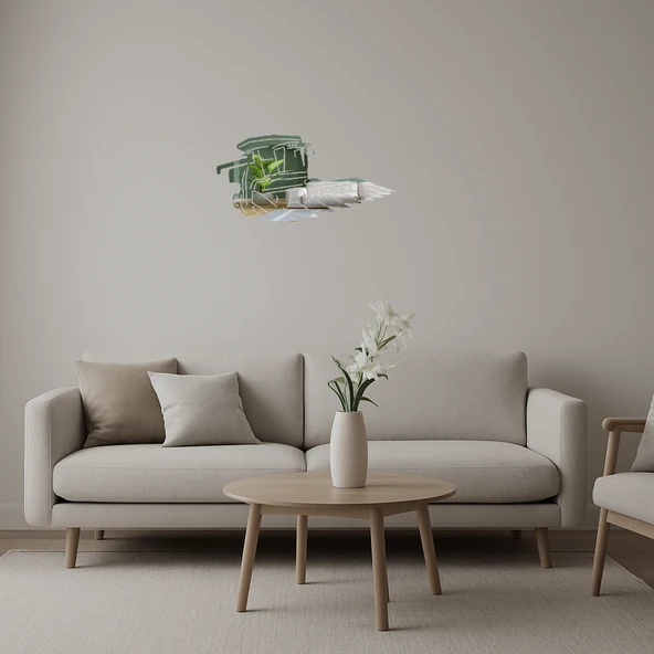 İnşaat ve Tarım Makinesi Temalı Dekoratif Aynalı Tablo ürün görseli