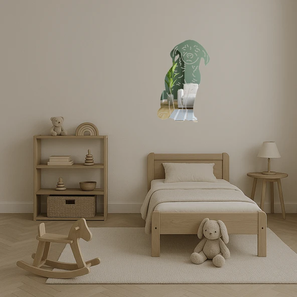 Minik Köpek  Dekoratif Aynalı Tablo - Resim 2