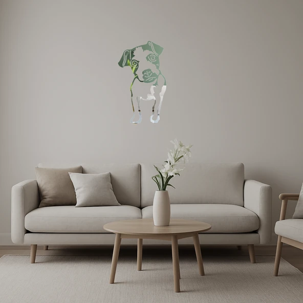 Küçük Boyutlu Sevimli Köpek Yüzü  Aynalı Tablo ürün görseli