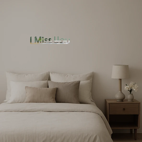 Özlem Dolu I Miss You Dekoratif  Aynalı Tablo - Resim 2