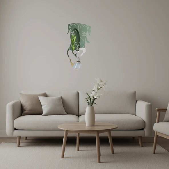 Modern Köpek Yüzü  Dekoratif Aynalı Tablo ürün görseli