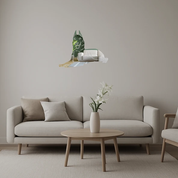 Şık Köpek Silüetli Aynalı Tablo ürün görseli