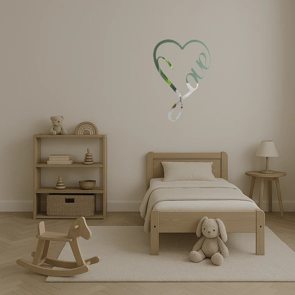 Minimalist Aşk Yazılı  Duvar Aynalı Tablosu - Resim 4