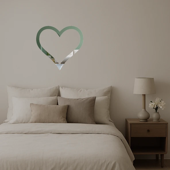 Kalp Desenli  Dekoratif Aynalı Tablo - Resim 2