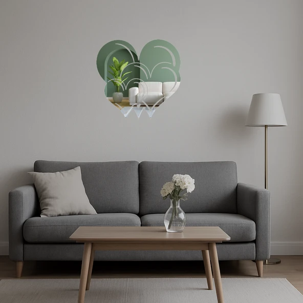 Kalpler ve Aşk Dekoratif Aynalı Tablo - Resim 4