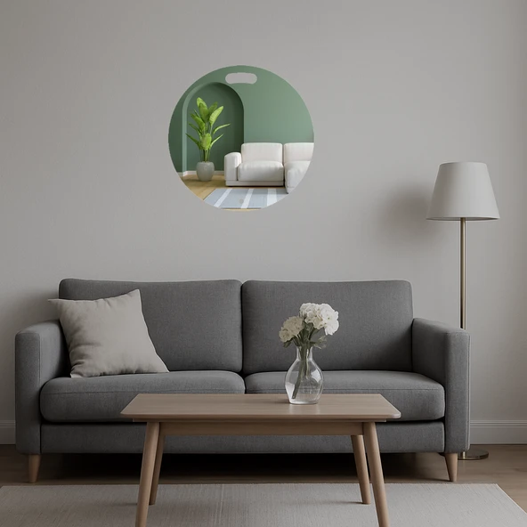 Soyut Sanat Desenli  Dekoratif Aynalı Tablo - Resim 5