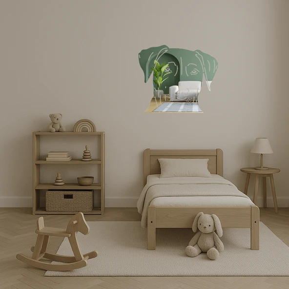 Modern Köpek Yüzü  Aynalı Tablo - Resim 3