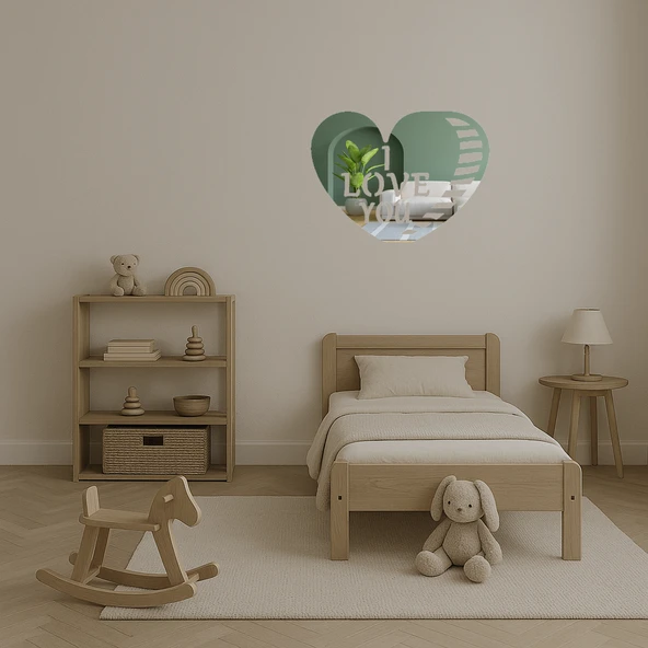 Seni Seviyorum Yazılı Dekoratif Aynalı Tablo - Resim 3