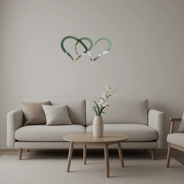 Aşkın İki Kalbi  Aynalı Tablo ürün görseli