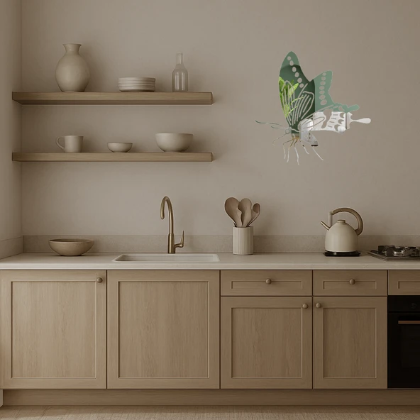 Modern Kelebek Aynalı Tablo - Model 22 - Resim 3
