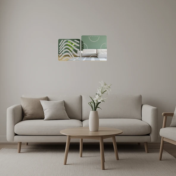 Minimalist Çizgiler İç Mekan Dekoratif Aynalı Tablo ürün görseli