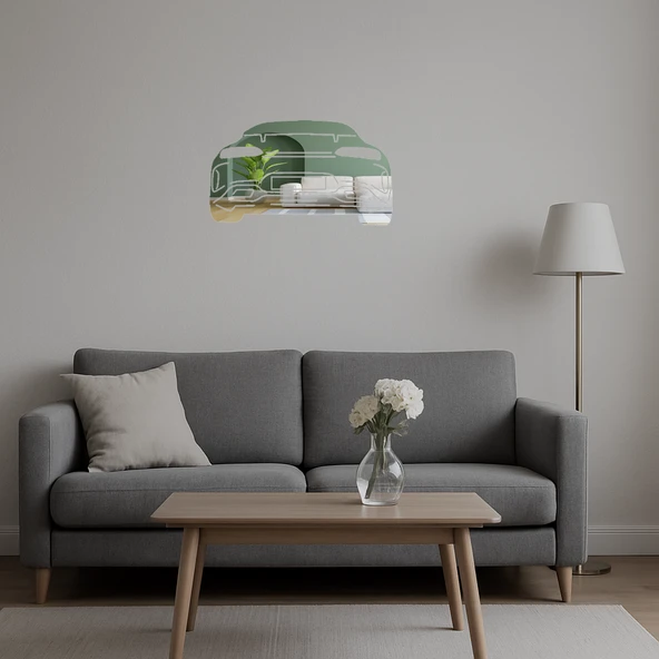 Dinamik Araba Tasarımıyla Dekoratif Aynalı Tablo - Resim 3