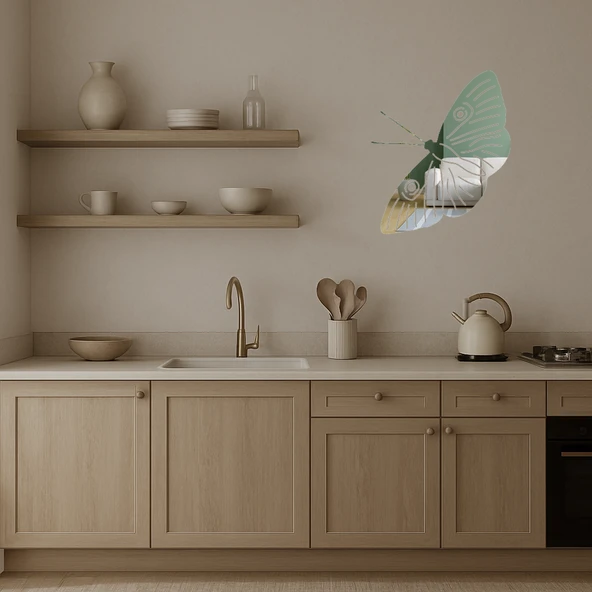 Vintage Kelebek Aynalı Tablo - Resim 3