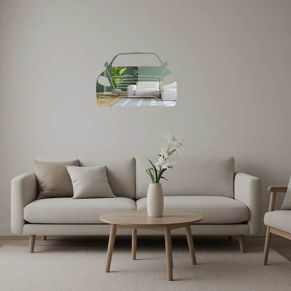 Klasik Araba Tasarımlı  Dekoratif Aynalı Tablo ürün görseli