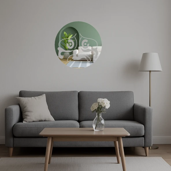 Gözyaşlarıyla Ağlayan Emoji Duvar Aynalı Tablosu - Resim 5