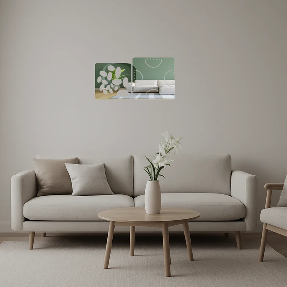 Modern Geometrik Tasarımlı  Dekoratif Aynalı Tablo ürün görseli