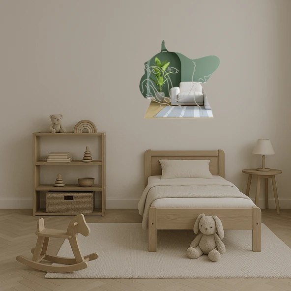 Köpek Figürlü Dekoratif Duvar Aynalı Tablosu - Resim 4