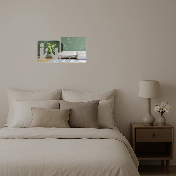 Geometrik Desenli Dekoratif Aynalı Tablo - Resim 3
