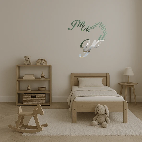 I'm Addicted To You Yazılı  Dekoratif Duvar Aynalı Tablosu - Resim 4