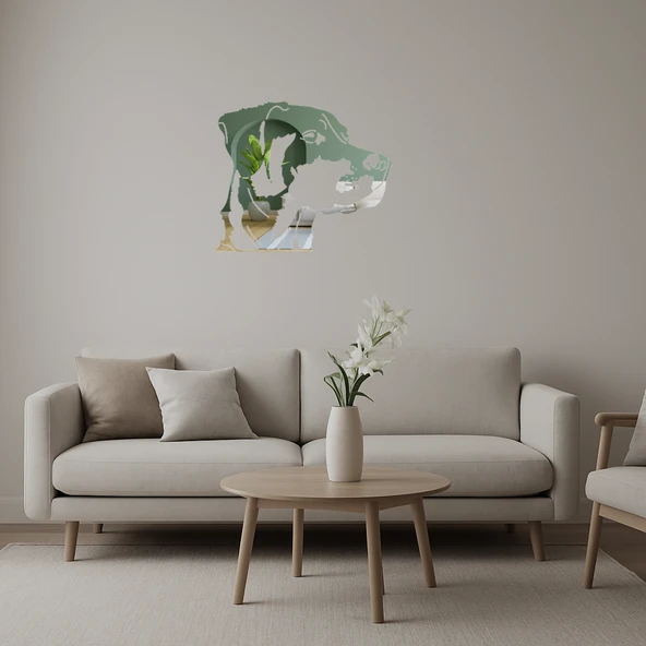 Minimalist Köpek Yüzü  Aynalı Tablosu ürün görseli