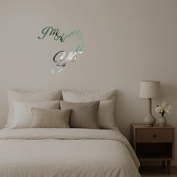 I'm Addicted To You Yazılı  Dekoratif Duvar Aynalı Tablosu - Resim 2