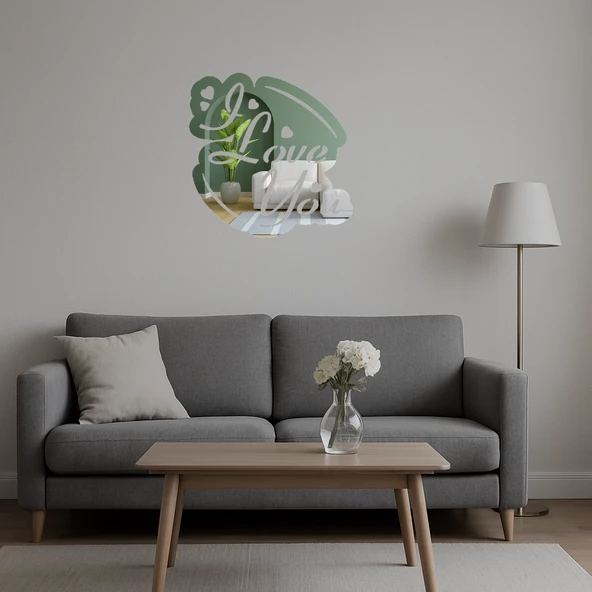 Romantik Yazılı  Aynalı Tablo - Resim 4