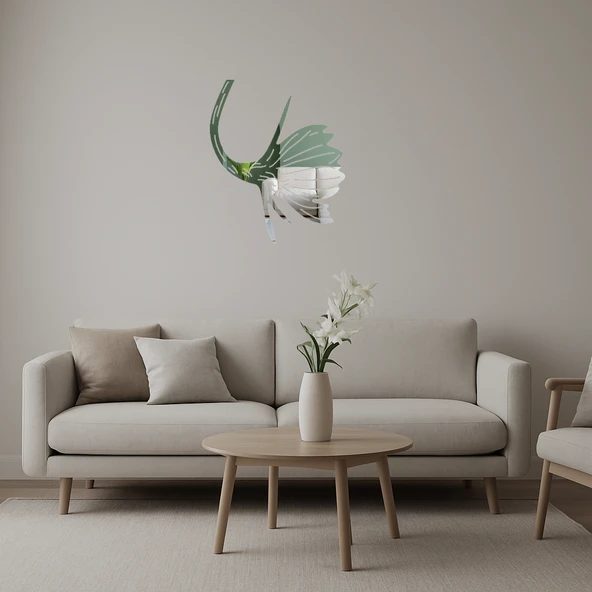 Vintage Çiçek Desenli Aynalı Tablo ürün görseli