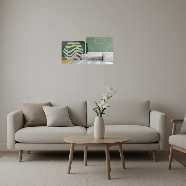 Minimalist Çizgili Aynalı Tablo ürün görseli