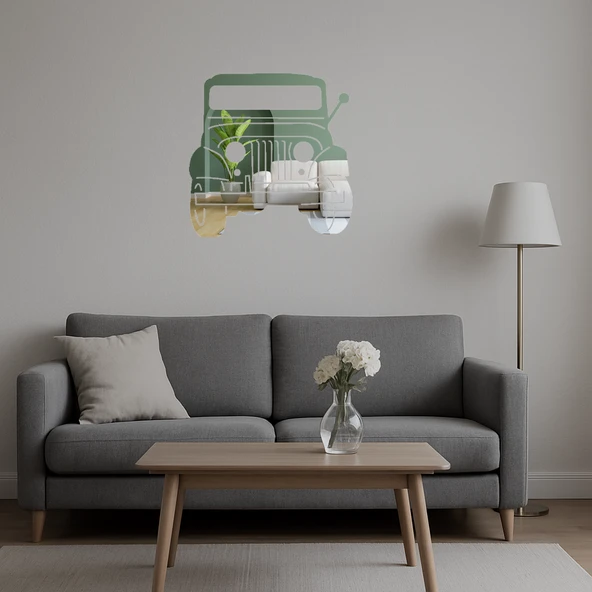 Jeep Tasarımlı Dekoratif Duvar Aynalı Tablosu - Resim 3