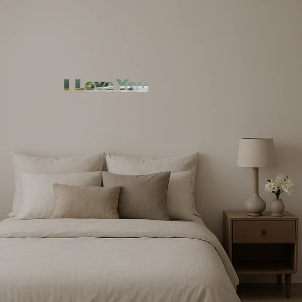 Modern I Love You  Duvar Aynalı Tablosu - Resim 2