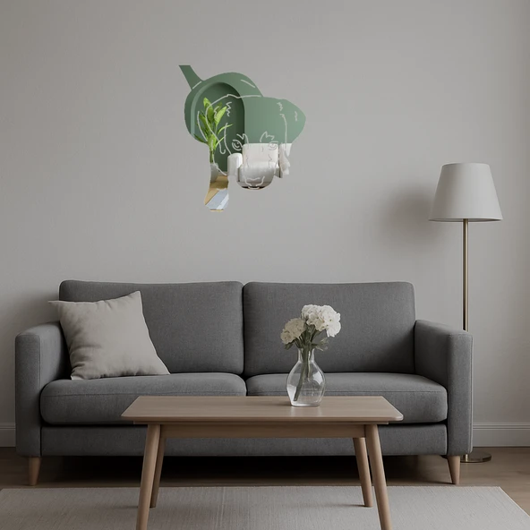 Küçük Köpek Yüzü Dekoratif Aynalı Tablo - Resim 5