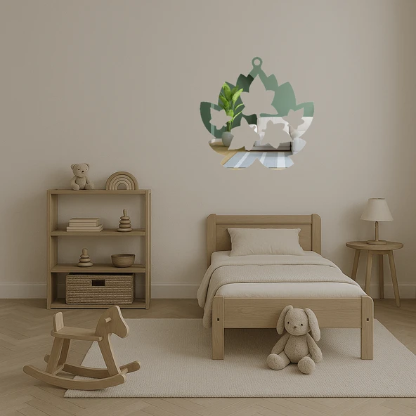 Çiçek Desenli  Dekoratif Aynalı Tablo - Resim 4