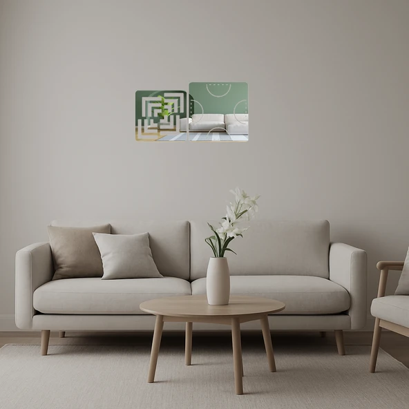 Abstrakt Figürlü  Dekoratif Aynalı Tablo ürün görseli