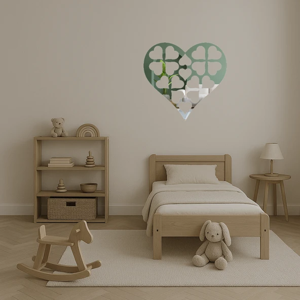 Romantik Kalp Tasarımlı  Aynalı Tablo - Resim 4