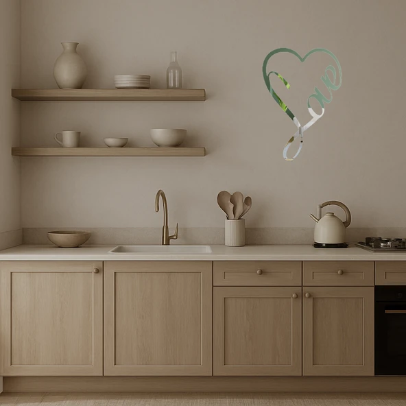 Minimalist Aşk Yazılı  Duvar Aynalı Tablosu - Resim 3