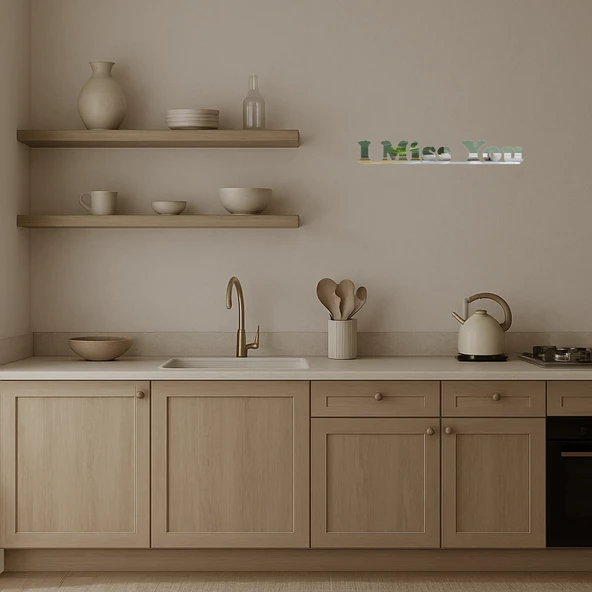 Samimi İfade: I Miss You  Dekoratif Aynalı Tablo - Resim 3