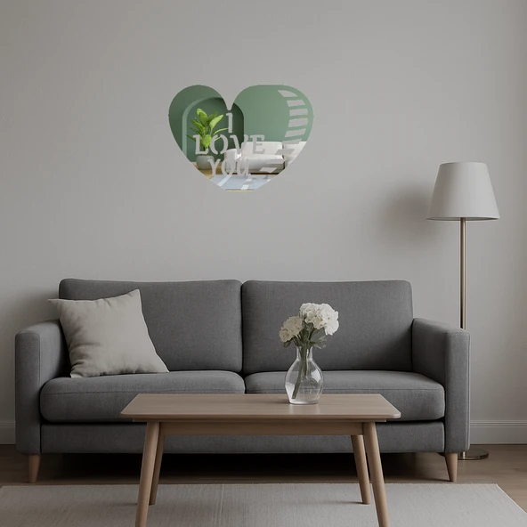 Seni Seviyorum Yazılı Dekoratif Aynalı Tablo - Resim 4