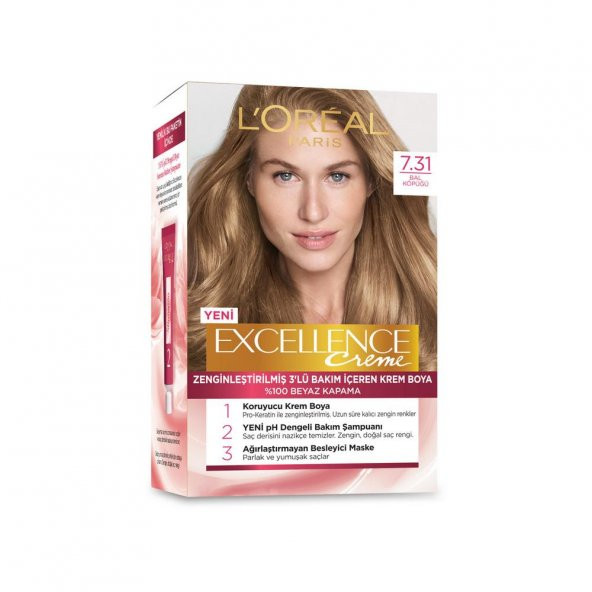 Loreal Excellence Creme Saç Boyası 7.31 Bal Köpüğü