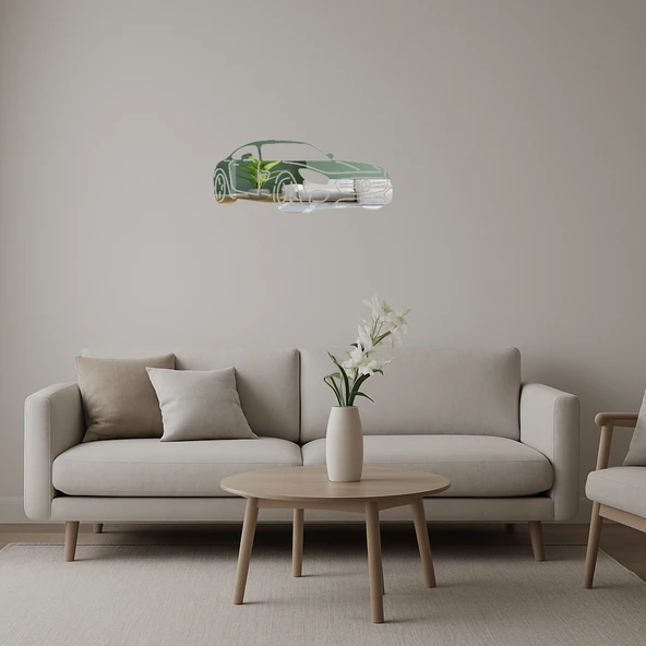 Şık Araba Motifli Dekoratif Aynalı Tablo ürün görseli